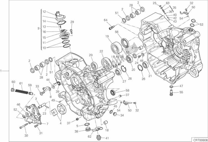 Alle onderdelen voor de 09a - Paar Halve Carters van de Ducati Hypermotard 950 Thailand 2020
